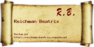 Reichman Beatrix névjegykártya